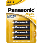 AA Baterie Alkaliczne PANASONIC LR6 Paluszki Grube 4 x Bateria R6 Blister
