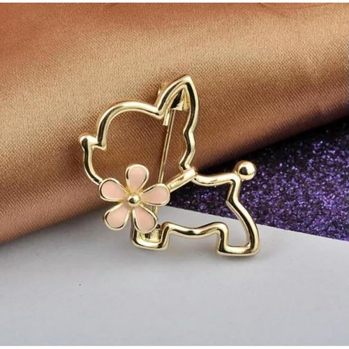 broszka ozdobna emaliowana - piesek z kwiatkiem bz210 na Arena.pl