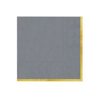 Serwetki papierowe szare ze złotym brzegiem Classic Gold, 10 szt.