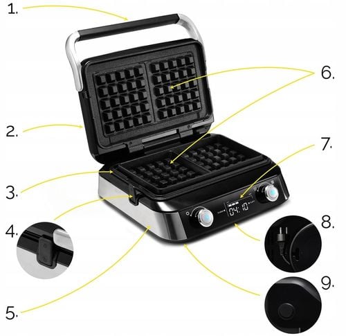 Gofrownica Yoer 2 DUŻE GOFRY +4 automatyczne programy +Regulacja chrupkości na Arena.pl
