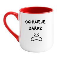 KUBEK "OCHUJEJE ZARAZ" Wzór - Elegant Biało-Czerwony 330 ml