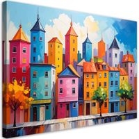 Obraz do pokoju dziecka nastolatka salonu, Kolorowe miasteczko