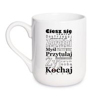 KUBEK „CIESZ SIĘ CHWILĄ" Wzór - Elegant Coffee 330 ml