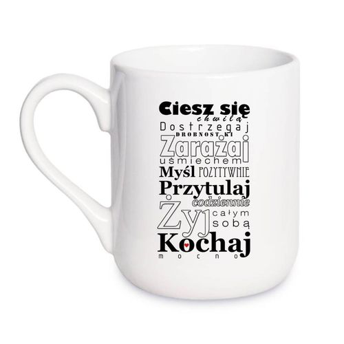KUBEK „CIESZ SIĘ CHWILĄ" Wzór - Elegant Coffee 330 ml na Arena.pl
