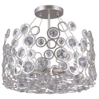 Plafon LAMPA sufitowa NARDO PNPL-33064-5-CH.S Italux okrągła OPRAWA glamour z kryształami metalowa crystal srebrna szampańska