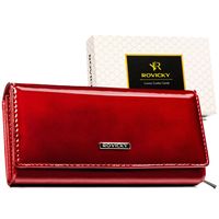 duży, czerwony portfel damski ze skóry naturalnej i ekologicznej - rovicky