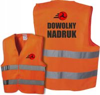 KAMIZELKA ODBLASKOWA UNISEX Z NADRUKIEM PRZÓD I TYŁ Z LOGO FIRMY NAPISEM