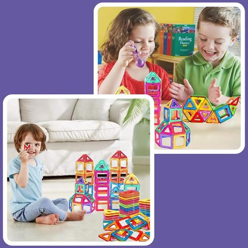 KLOCKI MAGNETYCZNE KONSTRUKCYJNE DUŻE PANELE 3D UKŁADANKA DLA DZIECI 134 el na Arena.pl