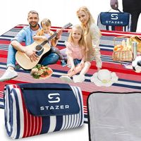 DUŻY SKŁADANY KOC PLAŻOWY PIKNIKOWY WODOODPORNY NA PIKNIK BIWAK 200x200 CM