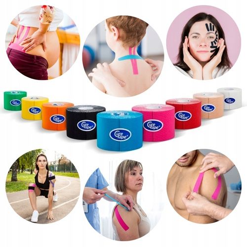 Taśma do kinesiotapingu tejpy CURETAPE CLASSIC do CIAŁA i TWARZY na Arena.pl