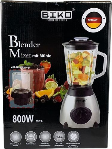 BLENDER KIELICHOWY SZKLANY DO KOKTAJLI DUŻA MOC 800W MŁYNEK DO KAWY 2W1 na Arena.pl