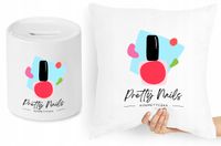 Dla Kosmetyczki Zestaw Poduszka + Skarbonka Z Nadrukiem Ze Zdjęciem