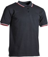 Koszulka US polo czarna rot-weiße Streifen