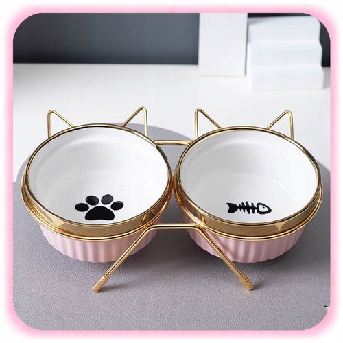 MISKA DLA KOTA PSA PODWÓJNA CERAMICZNA NA STOJAKU Miski ZESTAW 2SZT 2x300ml na Arena.pl