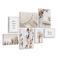 Obrazy Do Salonu Sypialni Trawa BAWEŁNA Styl Boho 110cm x 80cm