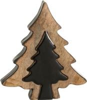 J-Line Jodła, choinka Czarny Drewno/Natural Small