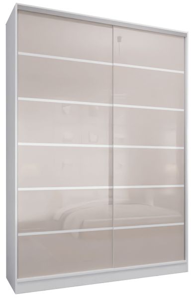 SZAFA PRZESUWNA 130 x 250 BIAŁA LACOBEL CAPPUCINO zdjęcie 1