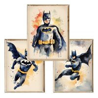 Zestaw trzech plakatów dla dzieci Batman
