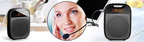 Przewodowy Wzmacniacz Głosu Megafon Mikrofon z Radiem USB micro SD SP-VA11 na Arena.pl