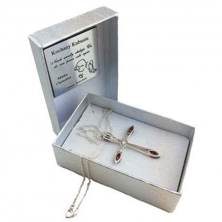 SREBRNY KRZYŻYK OZDOBNY Z CYRKONIAMI SREBRO PRÓBY 925 DOSTĘPNY W RÓŻNYCH KOLORACH na Arena.pl