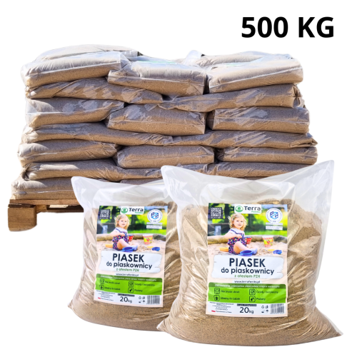 TERRA Piasek do piaskownicy z atestem 500 kg (25x20kg / paleta) niebrudzący na Arena.pl