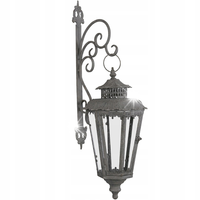 LAMPION WISZĄCY ŚCIENNY DO DOMU OGRODU LOFT METALOWY Z WIESZAKIEM HACZYKIEM