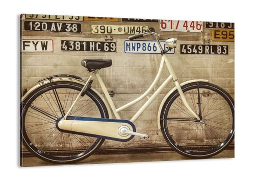 Obraz Na Płótnie - Rower Mur Tablica - 70X50 Cm - Aa70X50-3764 na Arena.pl