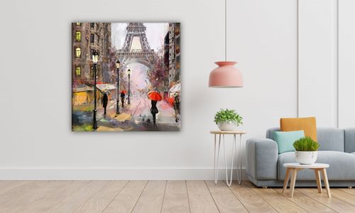 OBRAZ NA PŁÓTNIE 094 Spacer w Paryżu 70x70cm na Arena.pl