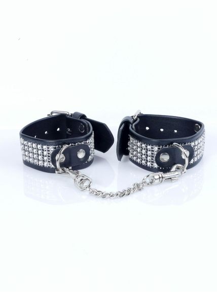 Fetish B - Series Handcuffs with cristals 3 cm Silver zdjęcie 5