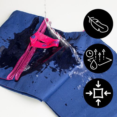 Ręcznik Szybkoschnący Z Mikrofibry 180X100 Granatowo-Różowy na Arena.pl