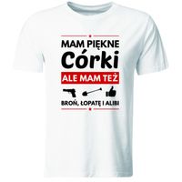 Koszulka Mam Piękne Córki, prezent na Dzień Ojca, biała, roz. S