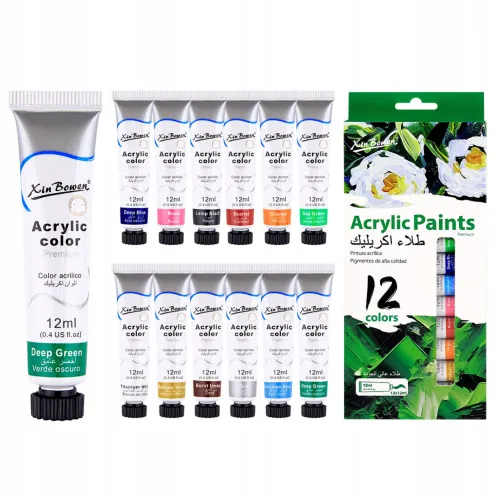 Farby akrylowe MP wielokolorowy 12 szt. 12 ml na Arena.pl