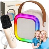 GŁOŚNIK BLUETOOTH KARAOKE RGB + MIKROFON USB SD LED 10W ZESTAW DLA DZIECI