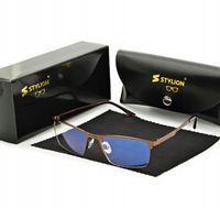 Męskie Okulary do Komputera TV Zerówki BLUE LIGHT OCHRONNE + ETUI + SZMATKA