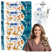 Papier Toaletowy Mola 3 Warstwowy Wzór w Pieski Miękki Celulozowy 32 sztuki
