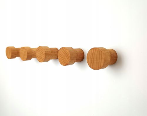 Drewniany Wieszak na Ścianę 5,5 cm Ubrania Ręczniki do Sauny Garderoby 45mm na Arena.pl