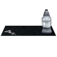 SZKLANA PODSTAWKA POD ZNICZE z dedykacją 60x20cm róża marmur 568c