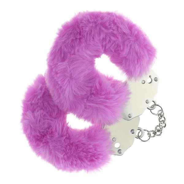 Heavy-Duty Fluffy Handcuffs - Purple zdjęcie 1
