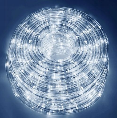 WĄŻ ŚWIETLNY ZEWNĘTRZNY LED LAMPKI BIAŁY ZIMNY IP44 20m ŚWIĄTECZNE CHOINKA na Arena.pl