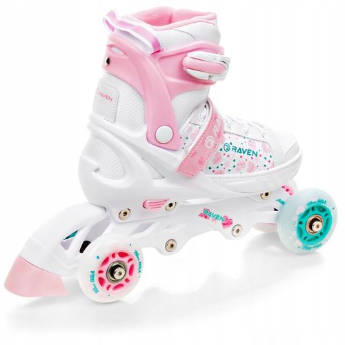 Rolki Wrotki Łyżwy 4w1 Regulowane RAVEN Rosi 28-32 LED na Arena.pl