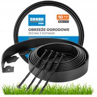 OBRZEŻE OGRODOWE TRAWNIKOWE 10m x 6cm + KOTWY CZARNE PLASTIKOWE