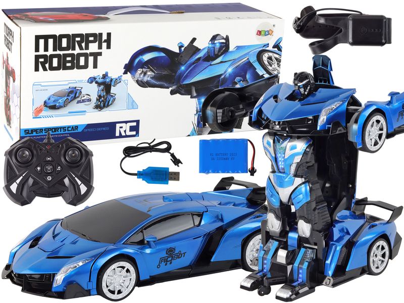Samochód- Robot Transformacja R/C 1:10 Niebieski Sterowanie Gestami zdjęcie 1