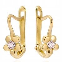 Złote kolczyki KWIATKI na prezent DLA DZIEWCZYNKI