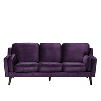 Sofa 3-osobowa welurowa fioletowa LOKKA