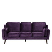 Sofa 3-osobowa welurowa fioletowa LOKKA