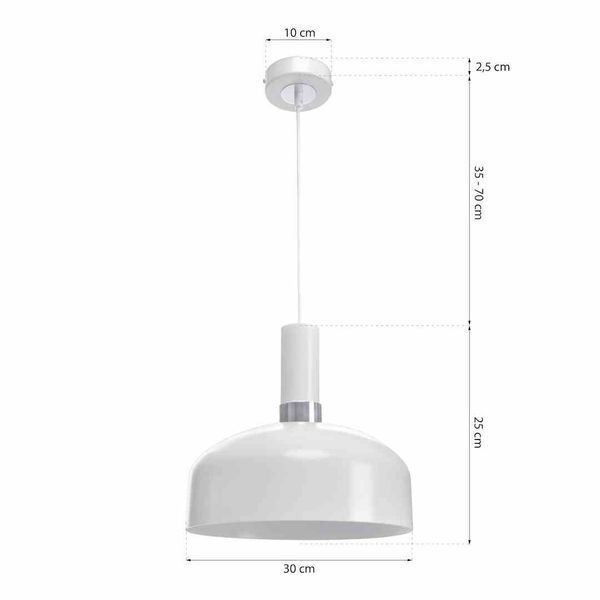 LAMPA WISZĄCA MALMO WHITE/CHROME 1XE27 zdjęcie 7