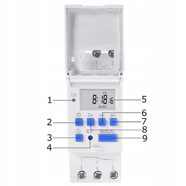 ELEKTRONICZNY PROGRAMATOR WYŁĄCZNIK CZASOWY NA SZYNĘ DIN TYGODNIOWY LCD zdjęcie 6