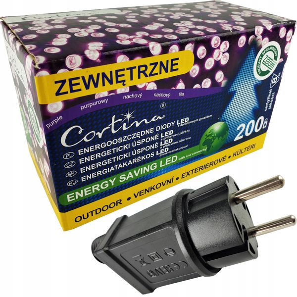 LAMPKI CHOINKOWE 200LED ZEW/WEW+ZŁĄCZE ATEST 15M zdjęcie 1