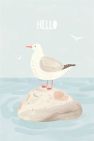 Plakat 20x30cm Wzory dla Dzieci, Dziewczynki i Chłopca - Mewa 2