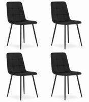 Krzesło KARA - czarny aksamit x 4